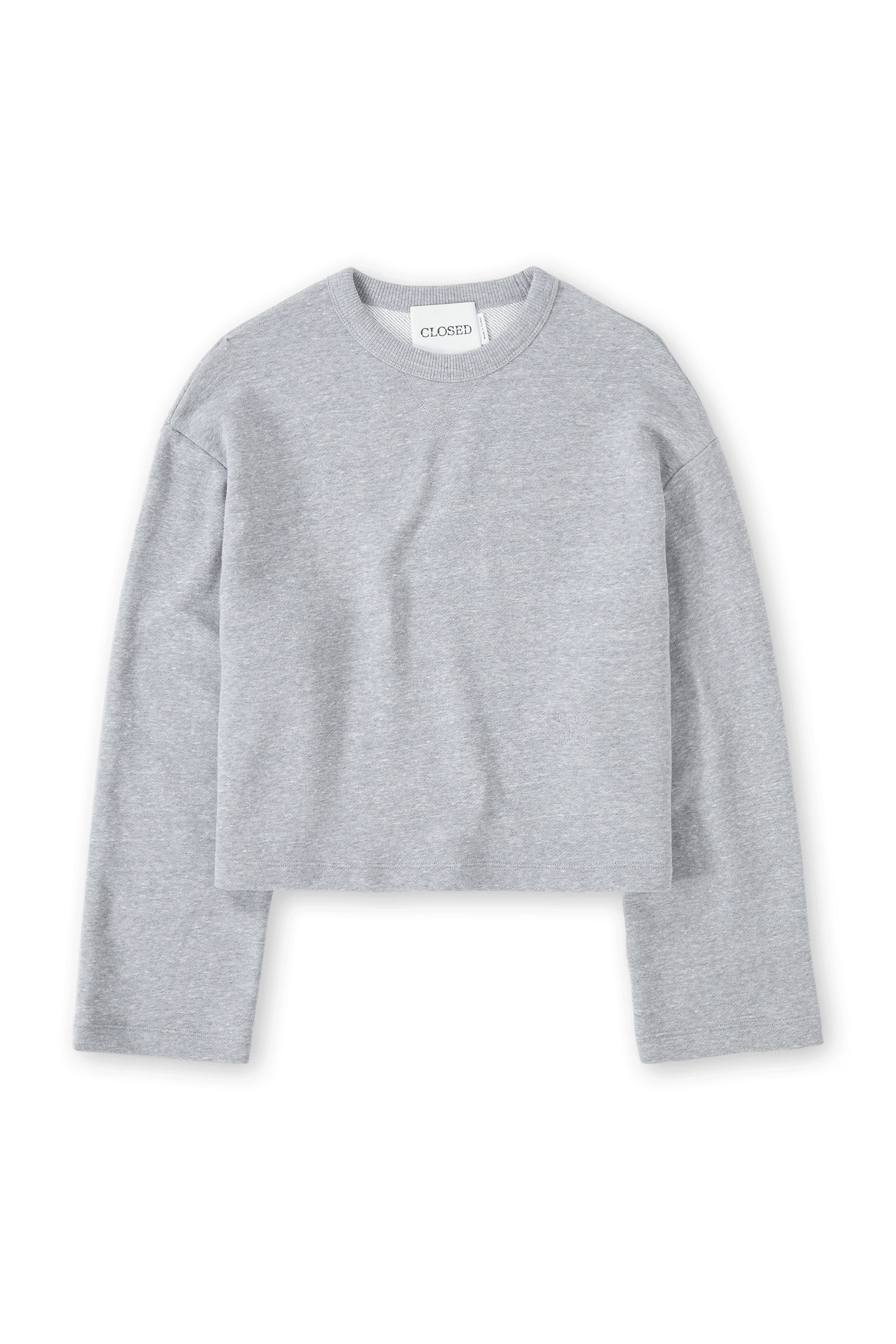 Sweat col rond en coton mélangé | Gris