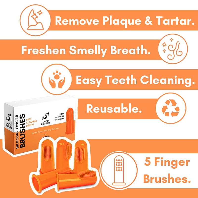 DogsLife Silicone Finger Toothbrushes Hond Kat 5 stuks | 13002