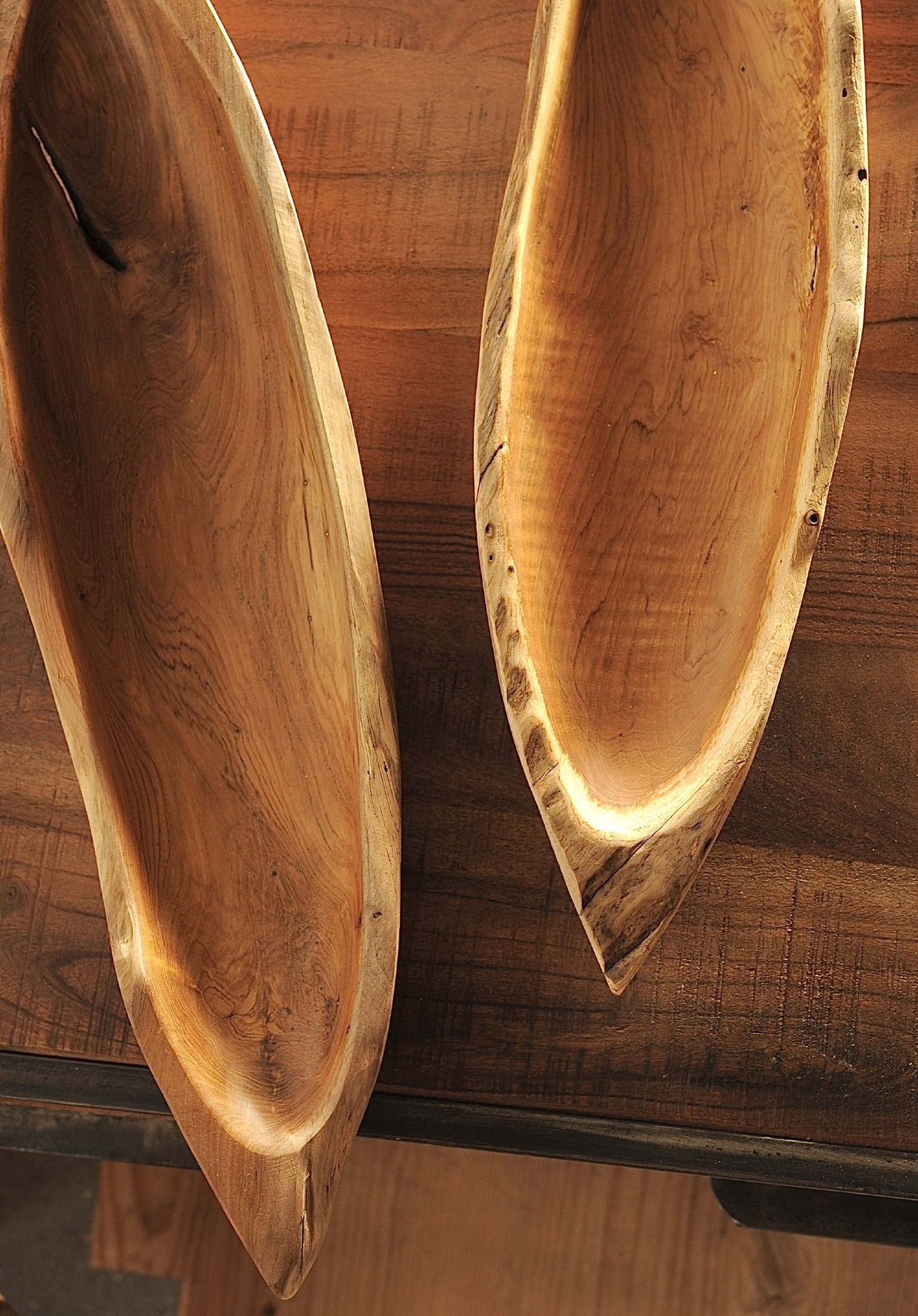 Holzschale in Bootsform, Teak, L 60 cm, B 13 cm von fischer's lagerhaus