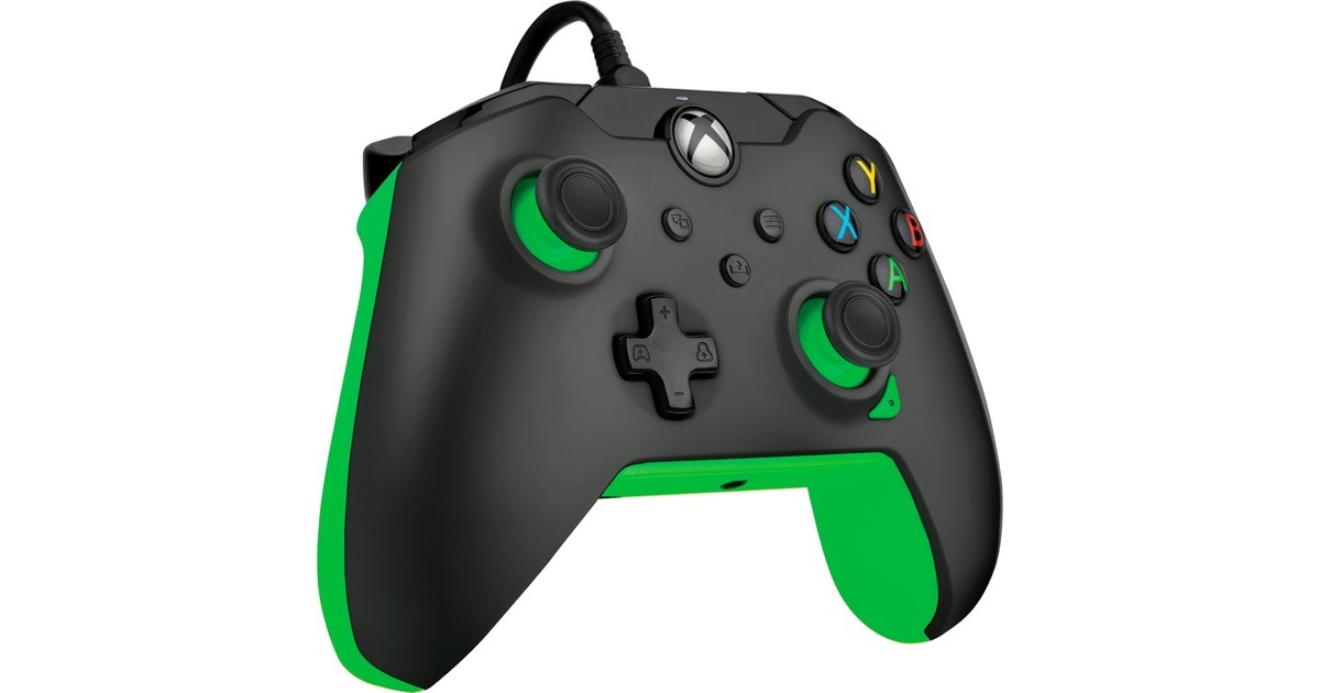 PDPWired Controller - Neon Black  (Zwart/groen, Xbox Series X|S, Xbox One, PC)