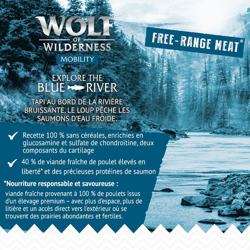 Wolf of Wilderness Explore The Blue River Mobility poulet élevé en liberté, saumon