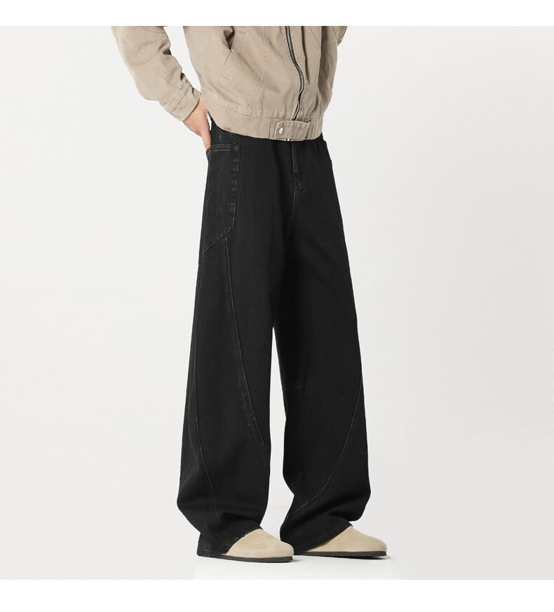 Priam - Mid Rise Washed Wide Leg Cargo Jeans