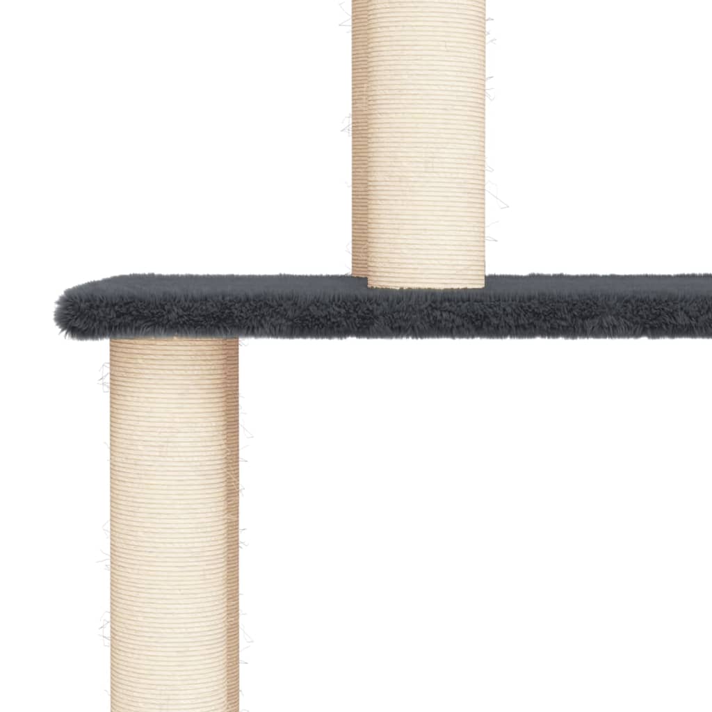 Arranhador para gatos vidaXL com postes de sisal cinza escuro
