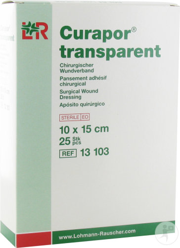 Lohmann & Rauscher Curapor Transparent Pansement Adhésif Chirurgical 10x15cm 25 Pièces (13103)
