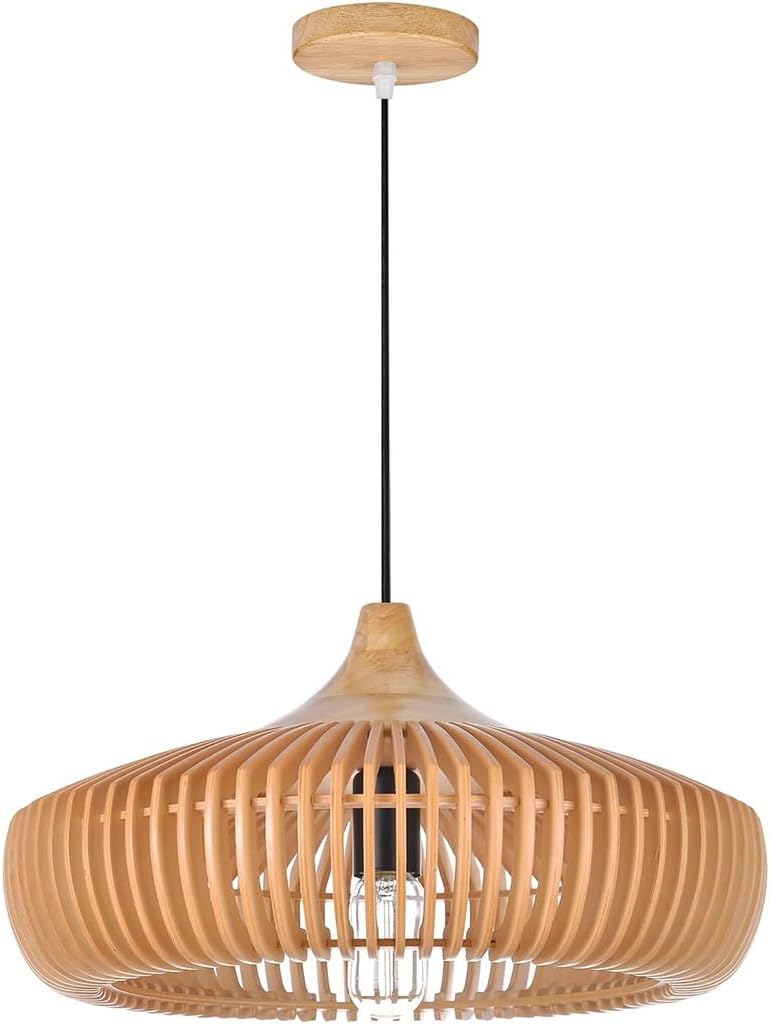 Hölzernes Kronleuchter Verstellbare Handgefertigte Boho Pendelleuchte Aus Holz Küstenrustikaler Bauernhaus-Deckenlampenschirm Vintage Esstischlampe Für Esstisch Kücheninsel Veranda