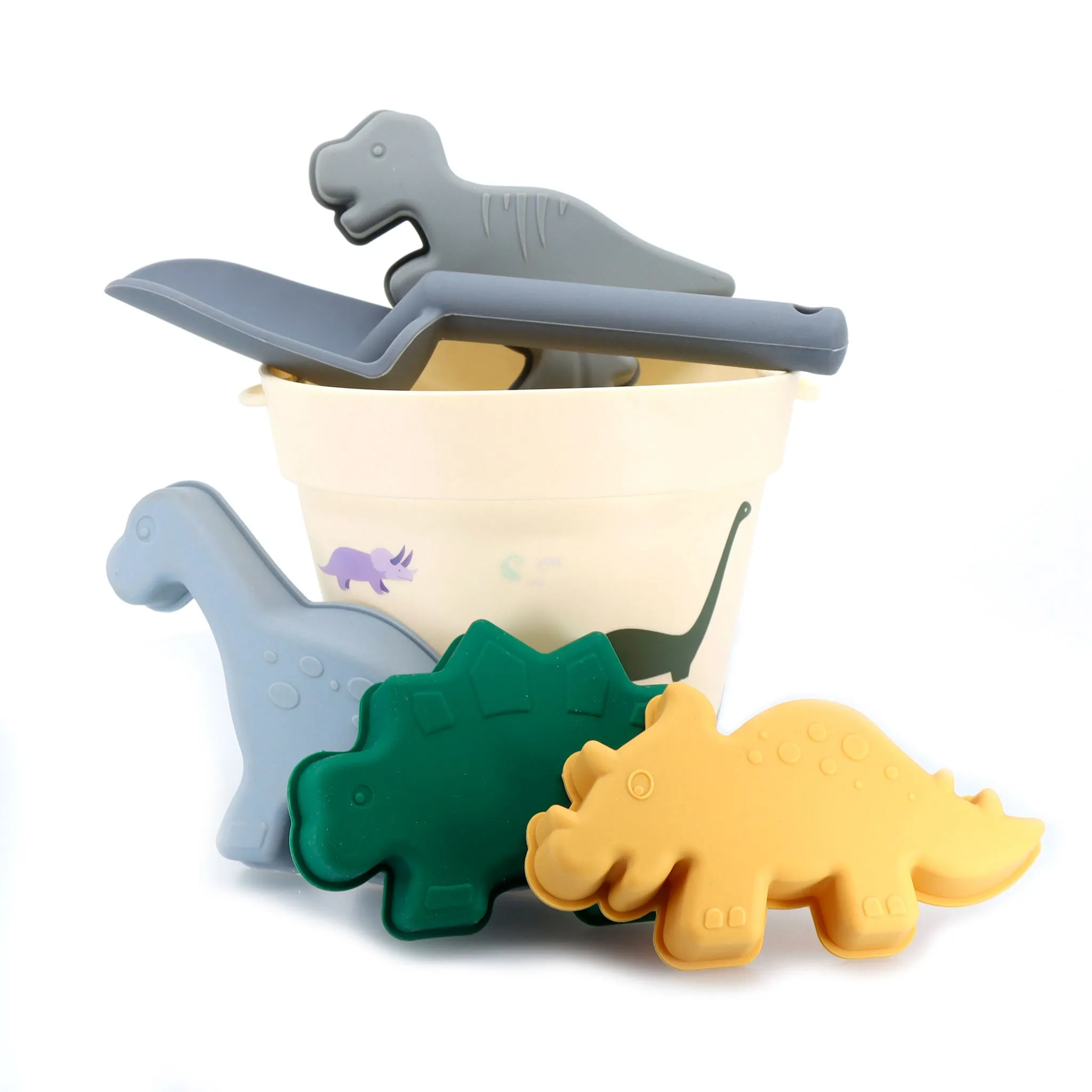 Bébé Confort Ensemble Seau et Jouets de Plage en Silicone - Dinosaures