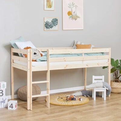 Hoppekids ECO Comfort  Halvhøy Loftseng 90x200, Wood