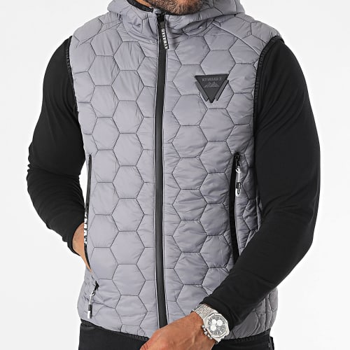 Doudoune Capuche Sans Manches Gris