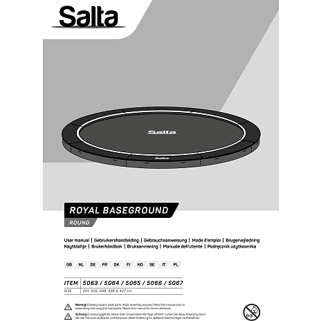 Salta Royal Baseground Sport nedgravet havetrampolin Ø: 396 cm
