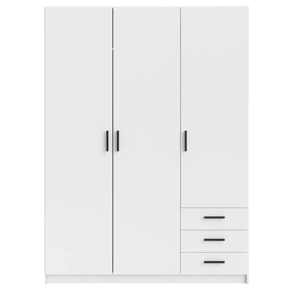 Kledingkast Sprint 3-deurs - wit - 200x147x50 cm