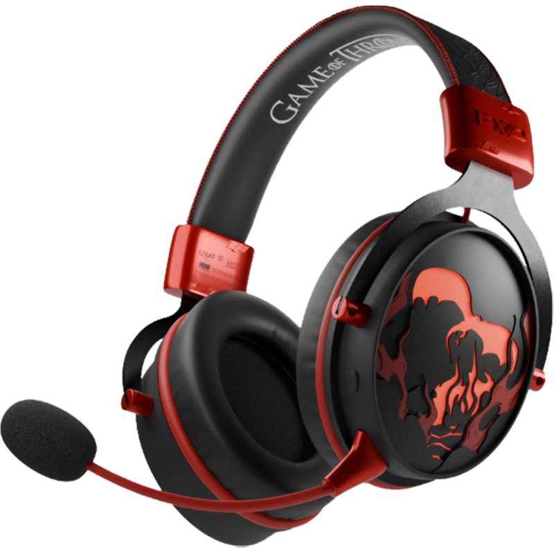 Lexip HBO Game of Thrones Casque Avec fil &sans fil Arceau Gaming Bluetooth Noir, Rouge