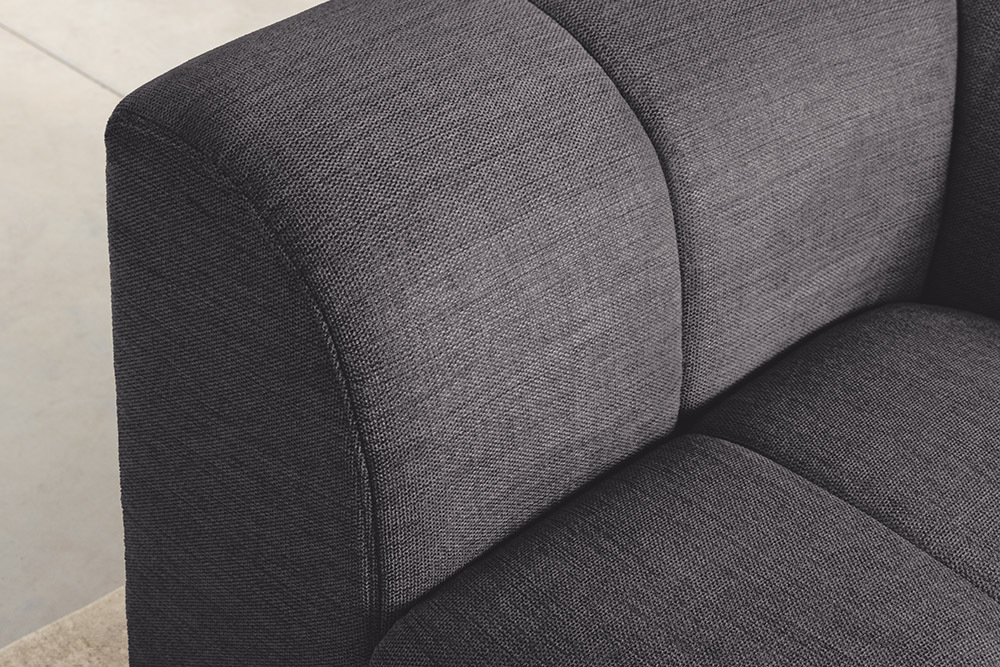 Modernes Ecksofa CITY 240cm grau Strukturstoff 3-Sitzer Couch inkl. Kissen