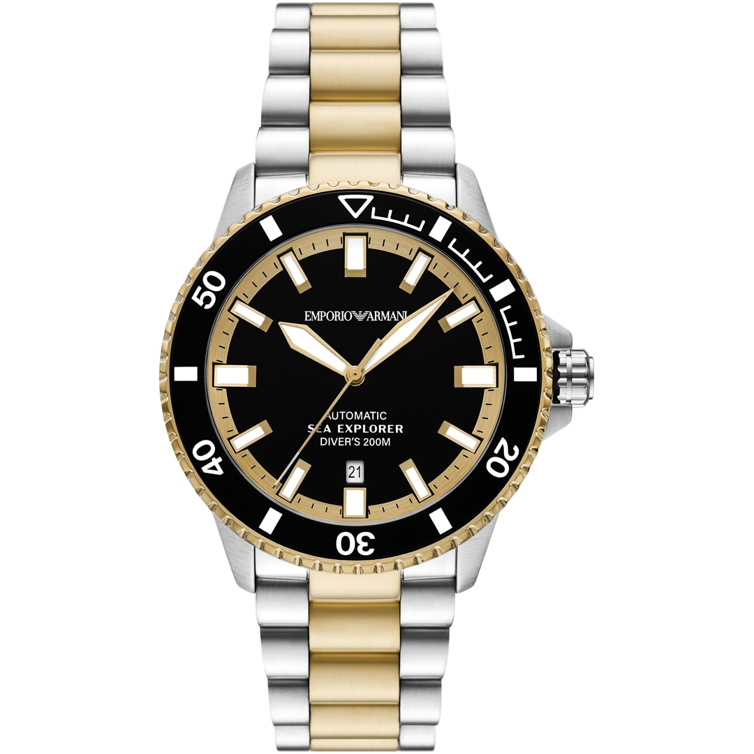 Emporio Armani Diver Sea Explorer Date Bicolor / Schwarz