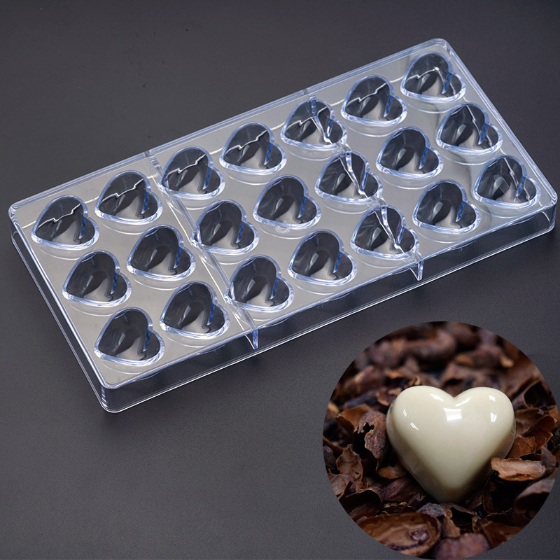 (2er Set) 42-fach Gussform 3D Pralinen Form für Fondant / Schokolade Kuchen   Muffin Dekoration - Rose / Herz