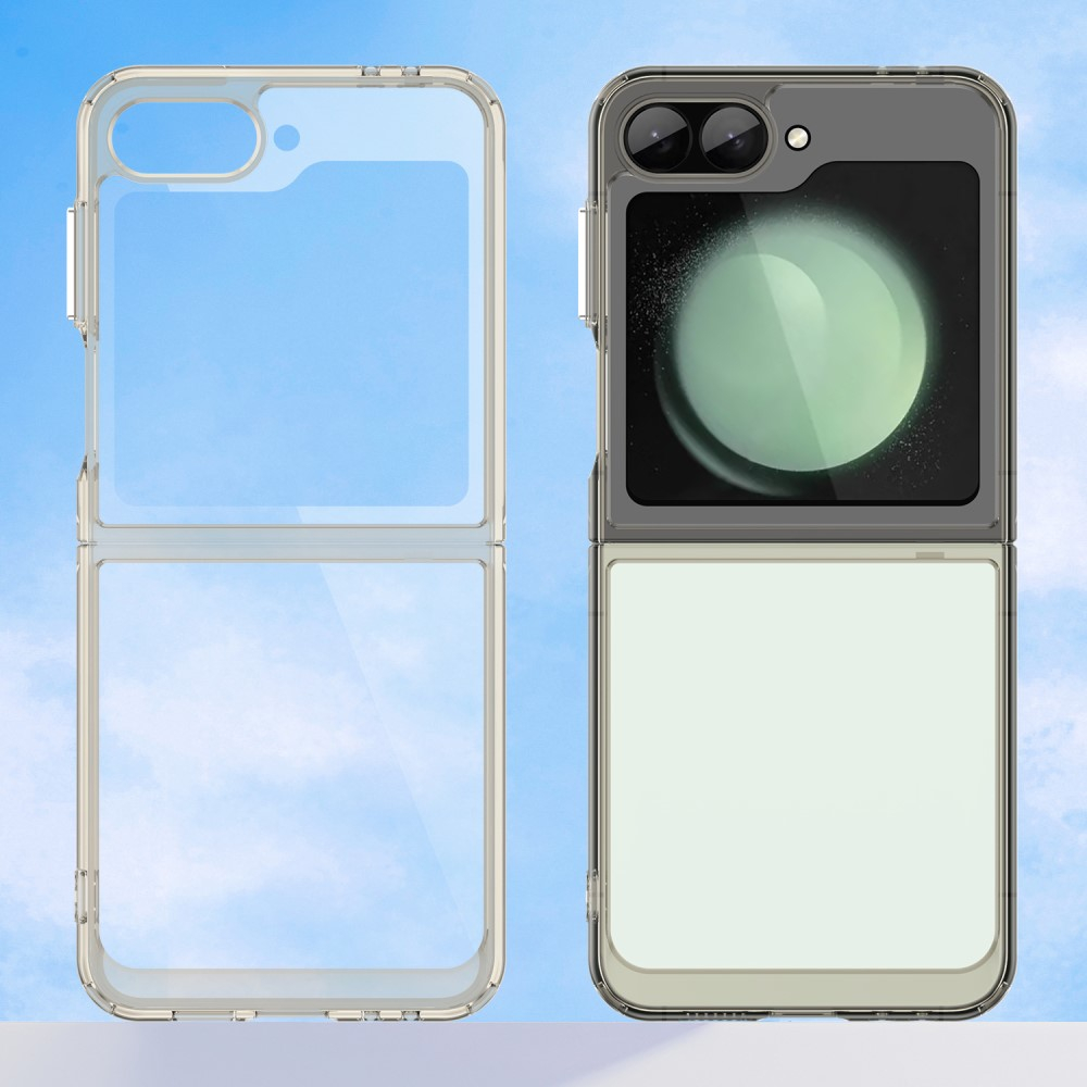 Samsung Galaxy Z Flip7 FE / Z Flip6 Hybrid Hülle TPU Bumper Acryl Rückseite - Grau / Transparent