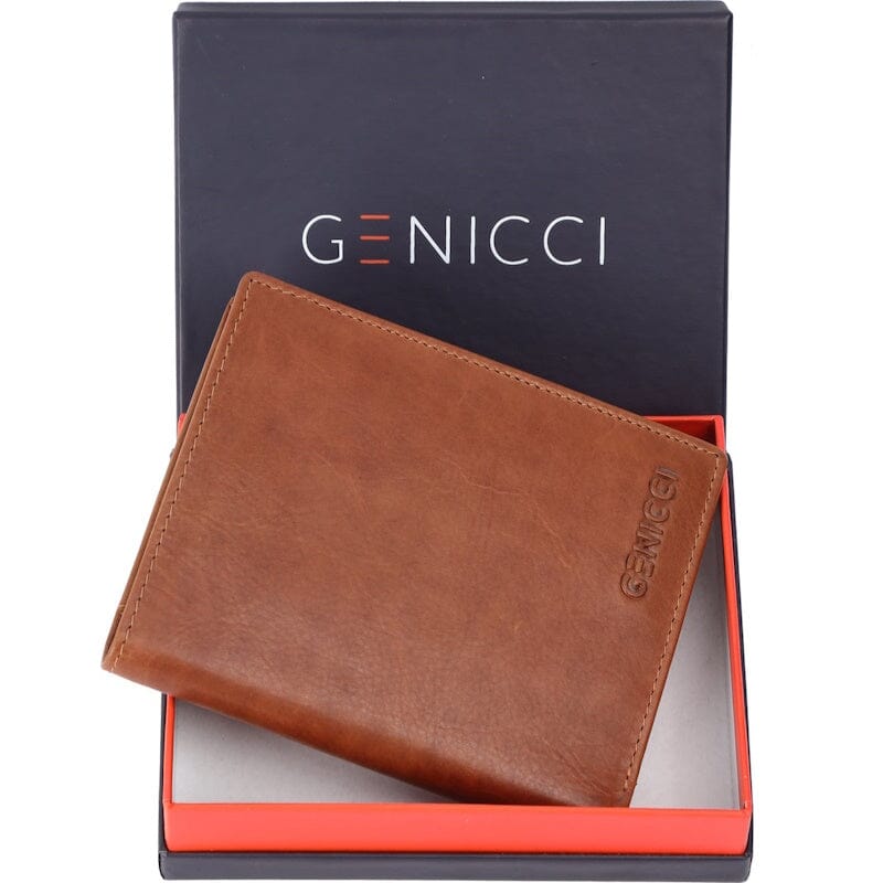 Genicci Noble Roger Heren Portemonnee Cognac