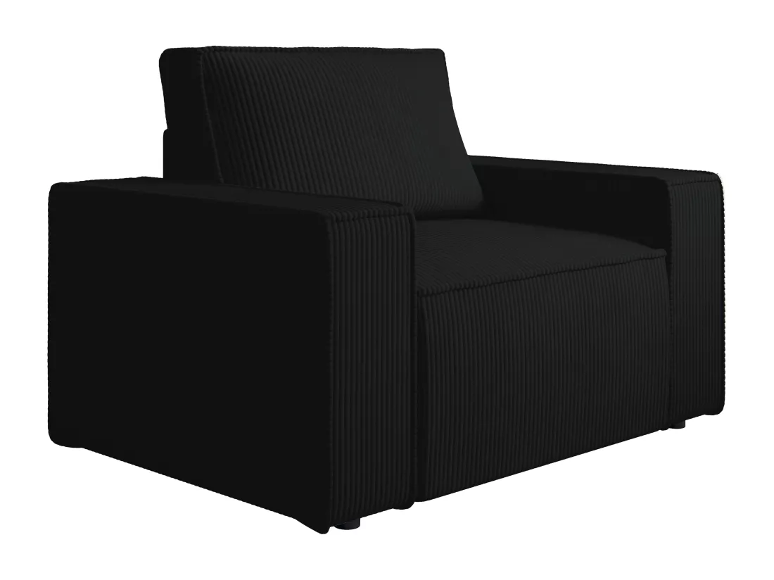 Fauteuil en velours côtelé noir AMELIA