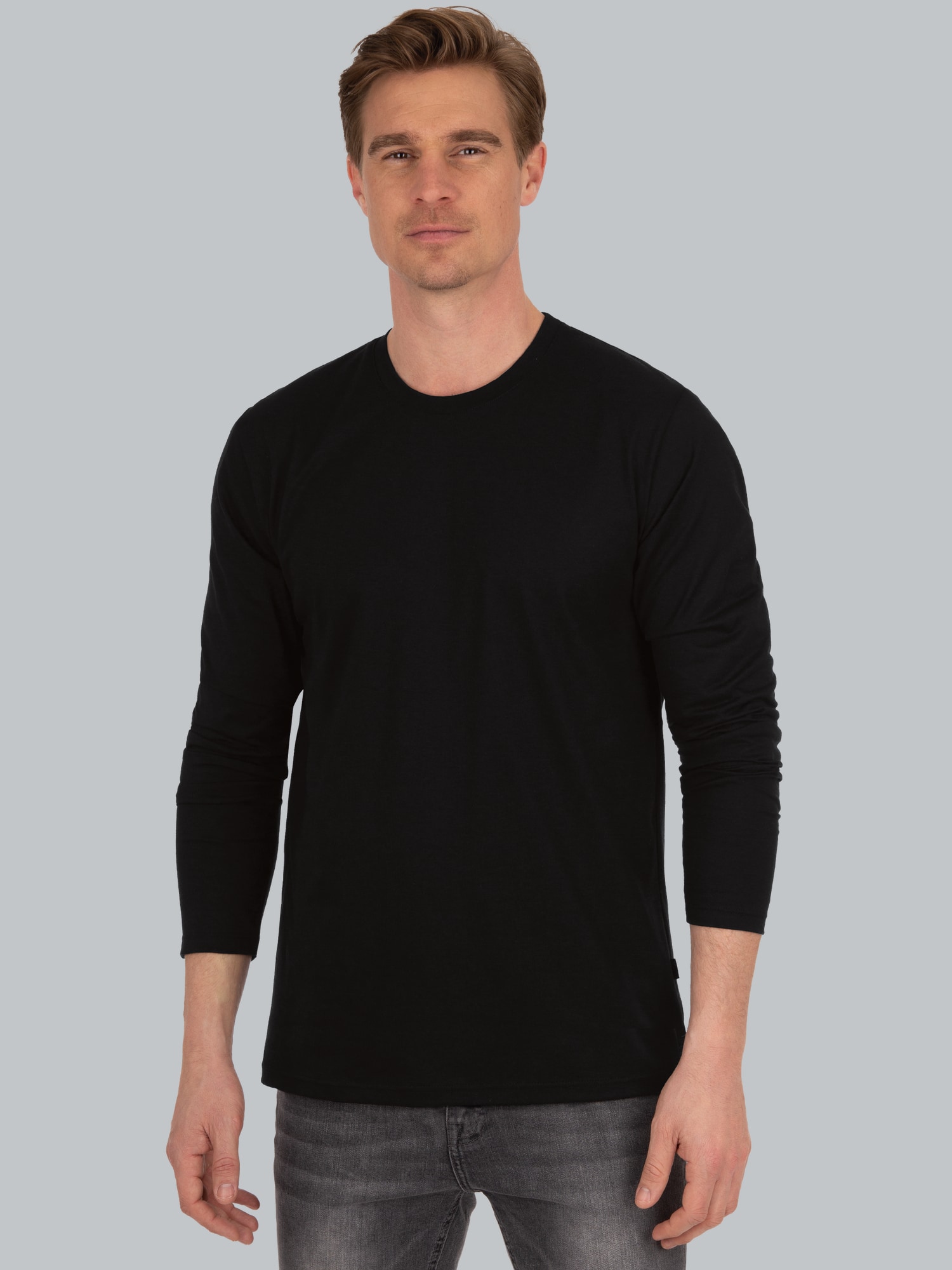 Langarmshirt aus 100% Baumwolle Schwarz
