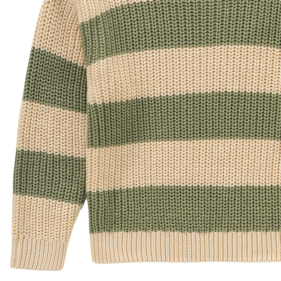 Jonas Nielsen Mädchen Strickpullover aus Bio-Baumwolle oliv / hellbeige
