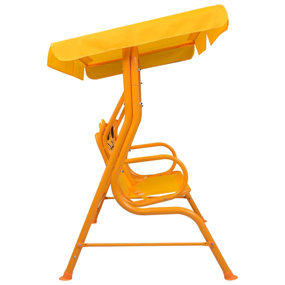 Balancelle pour enfants jaune 115x75x110 cm tissu