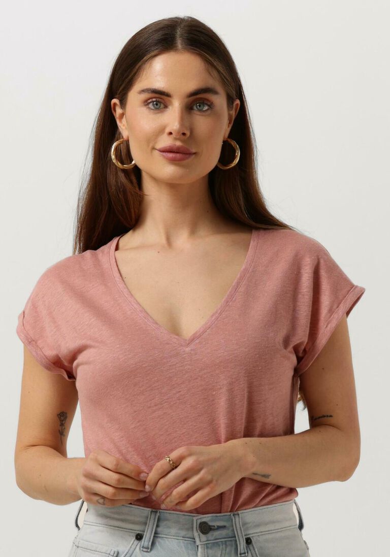 BY-BAR roze by-bar t-shirt mila organic linen top