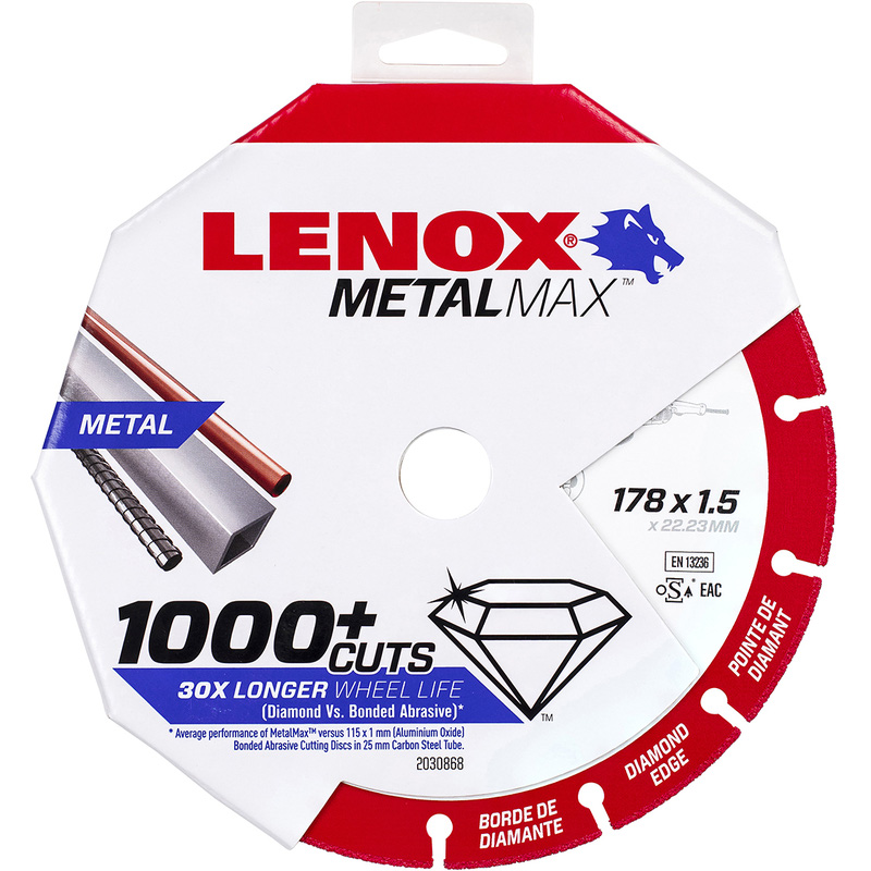 Lenox Doorslijpschijf diamant METAL MAX 178x1.5x22.2mm