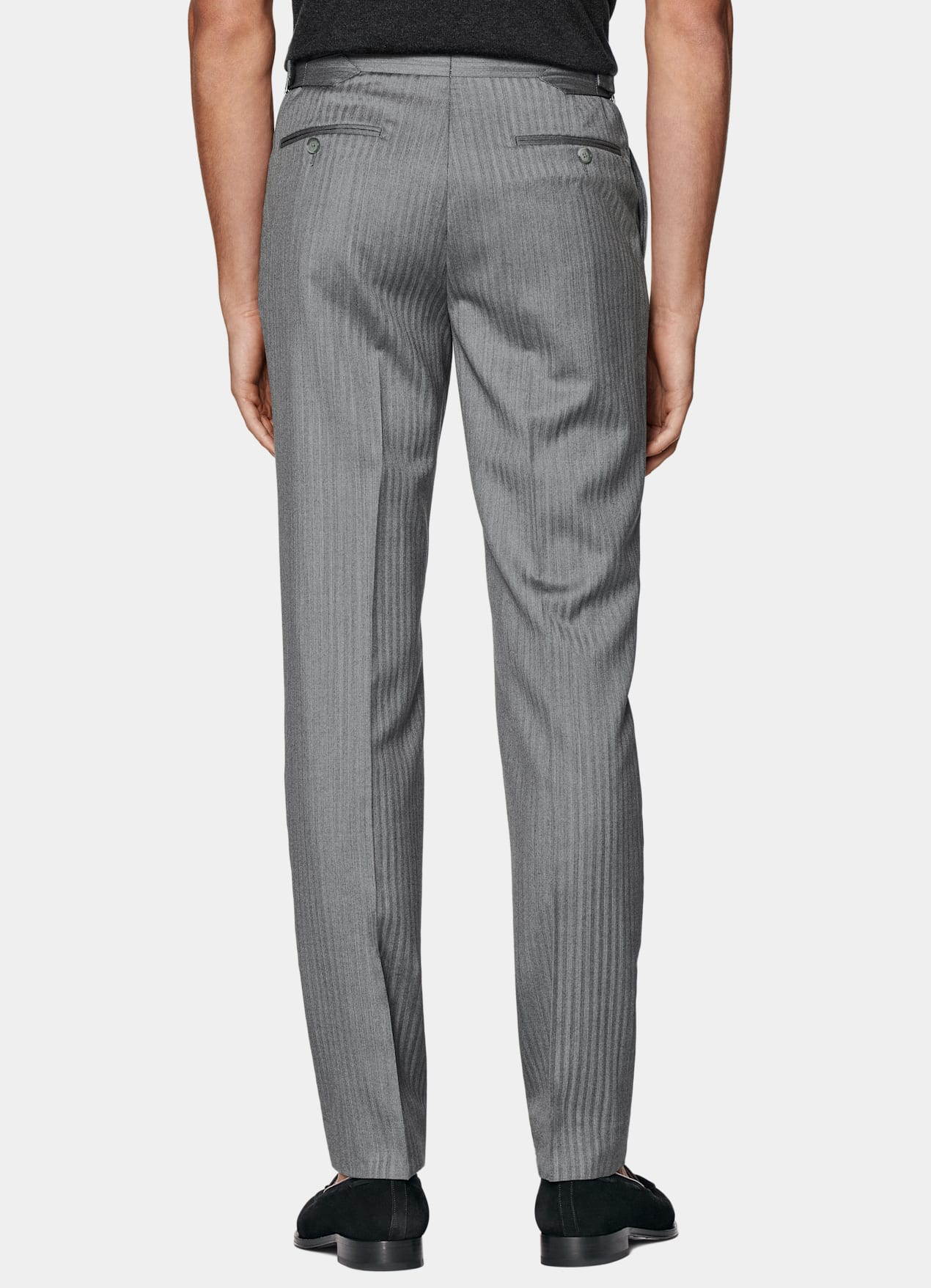 Costume Havana coupe Tailored gris moyen à chevrons