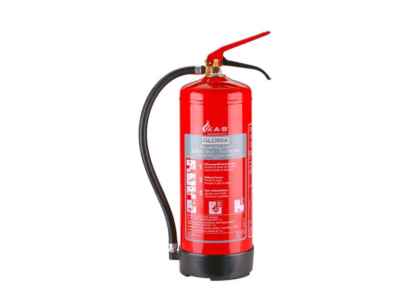 Gloria Feuerlöscher Pulver Brandklasse ABC, 6 kg Pulverfeuerlöscher GLORIA, Inhalt 6 kg
