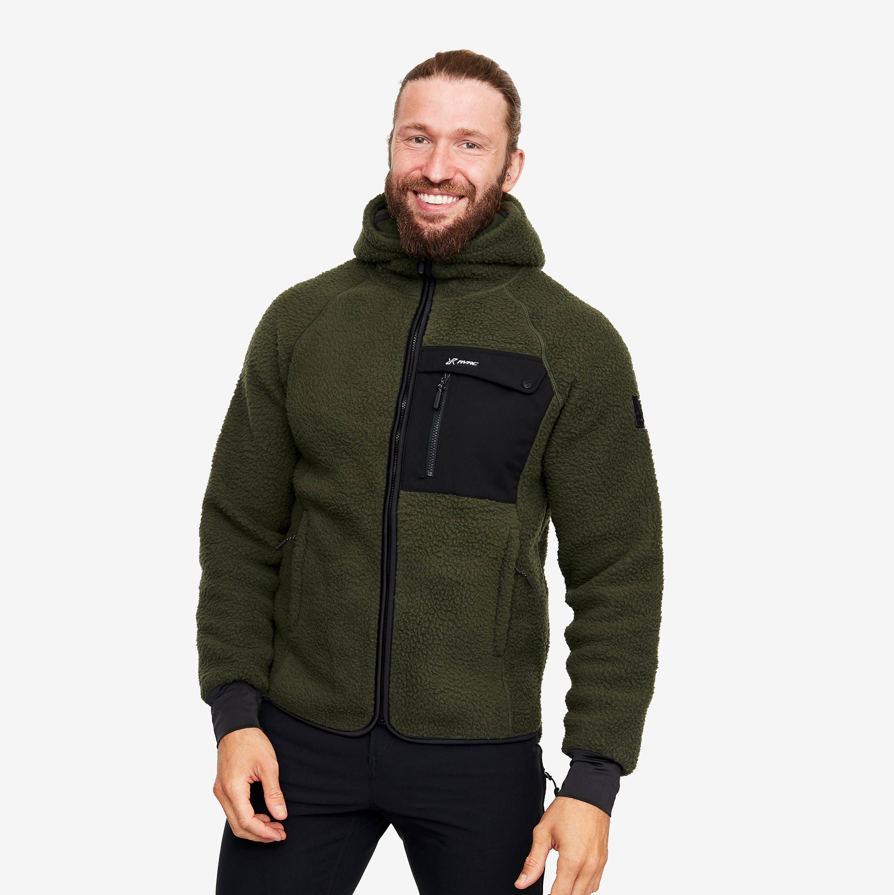 Sherpa Hoodie Herre Forest Night