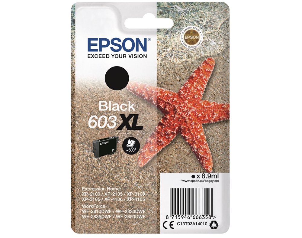 TINTEIRO ORIGINAL EPSON PRETO 603XL EPSC13T03A14020