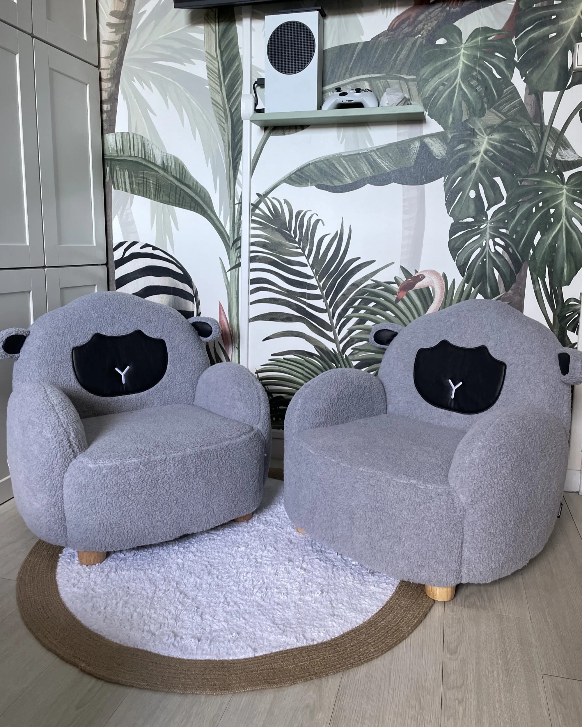 Kinderfauteuil Schaap ULA Bouclé Grijs