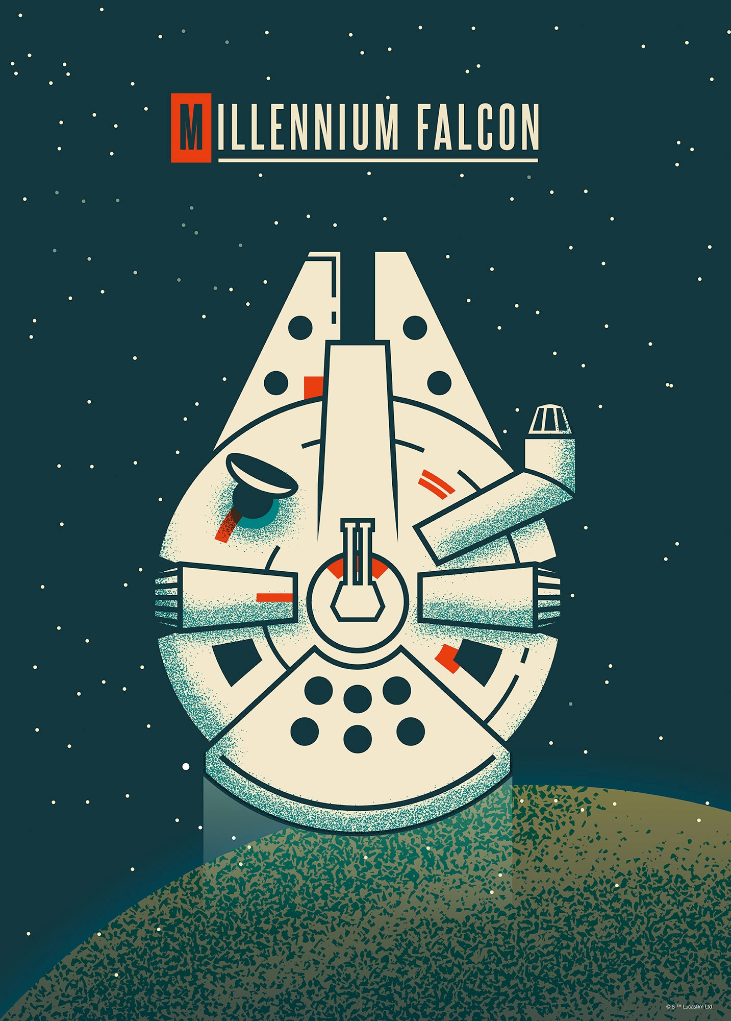 Komar Wandbild »Star Wars Geeky Millennium Falcon« Disney Set, 1 Stk. tlg. 50 x 70 cm (Breite x Höhe) - Kinderzimmer, Dekoration