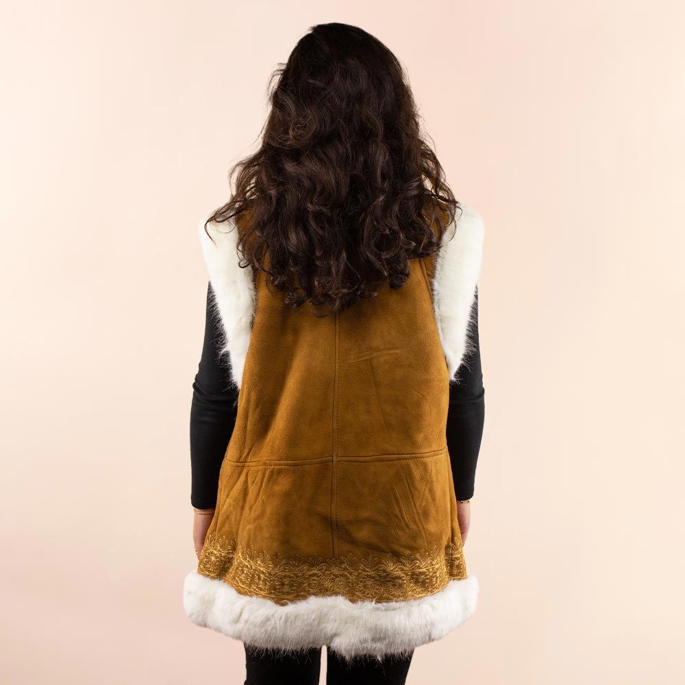 Afghan waistcoat Kyra bruin