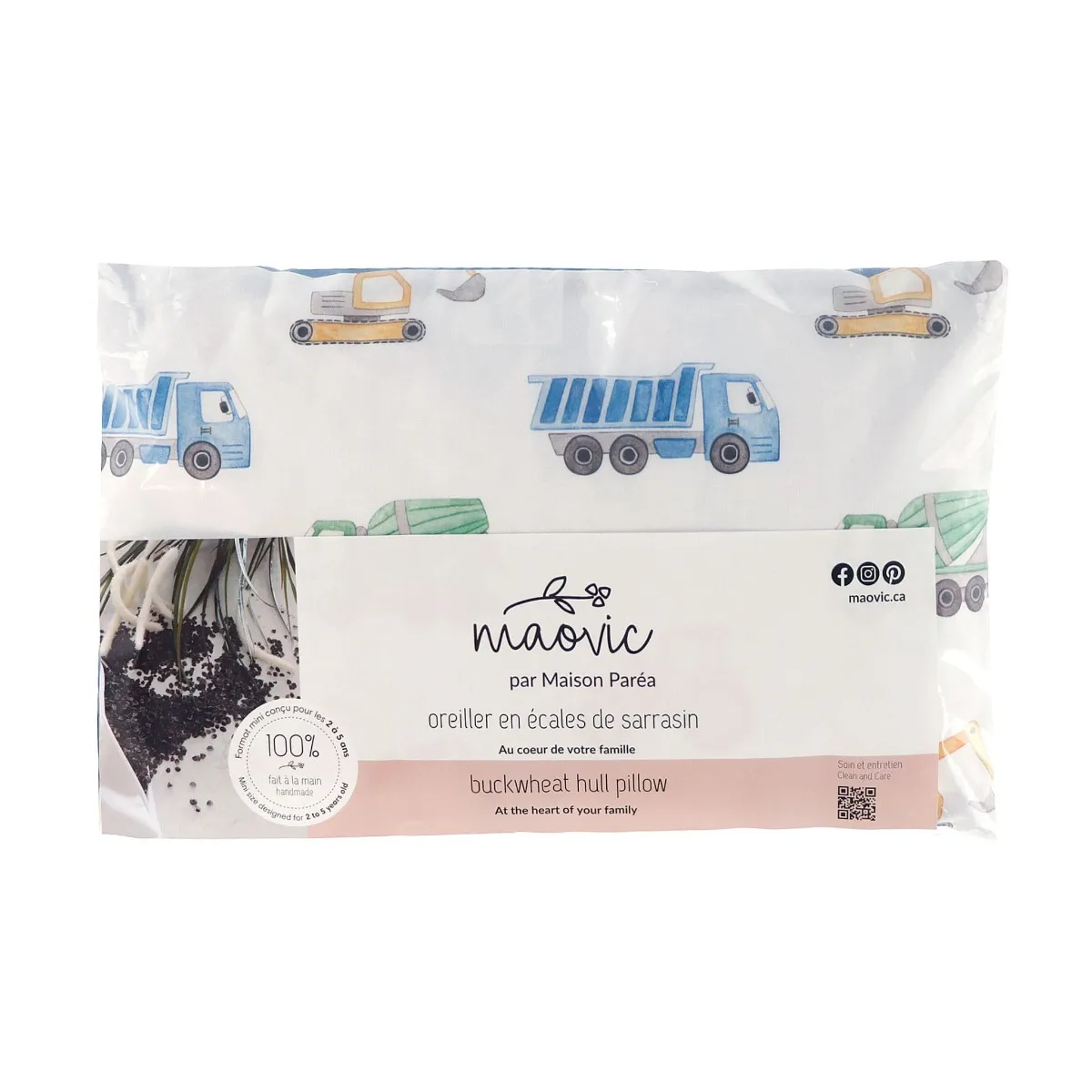 Maovic Oreiller Enfant Format Mini 2-5ans - Camions Henri