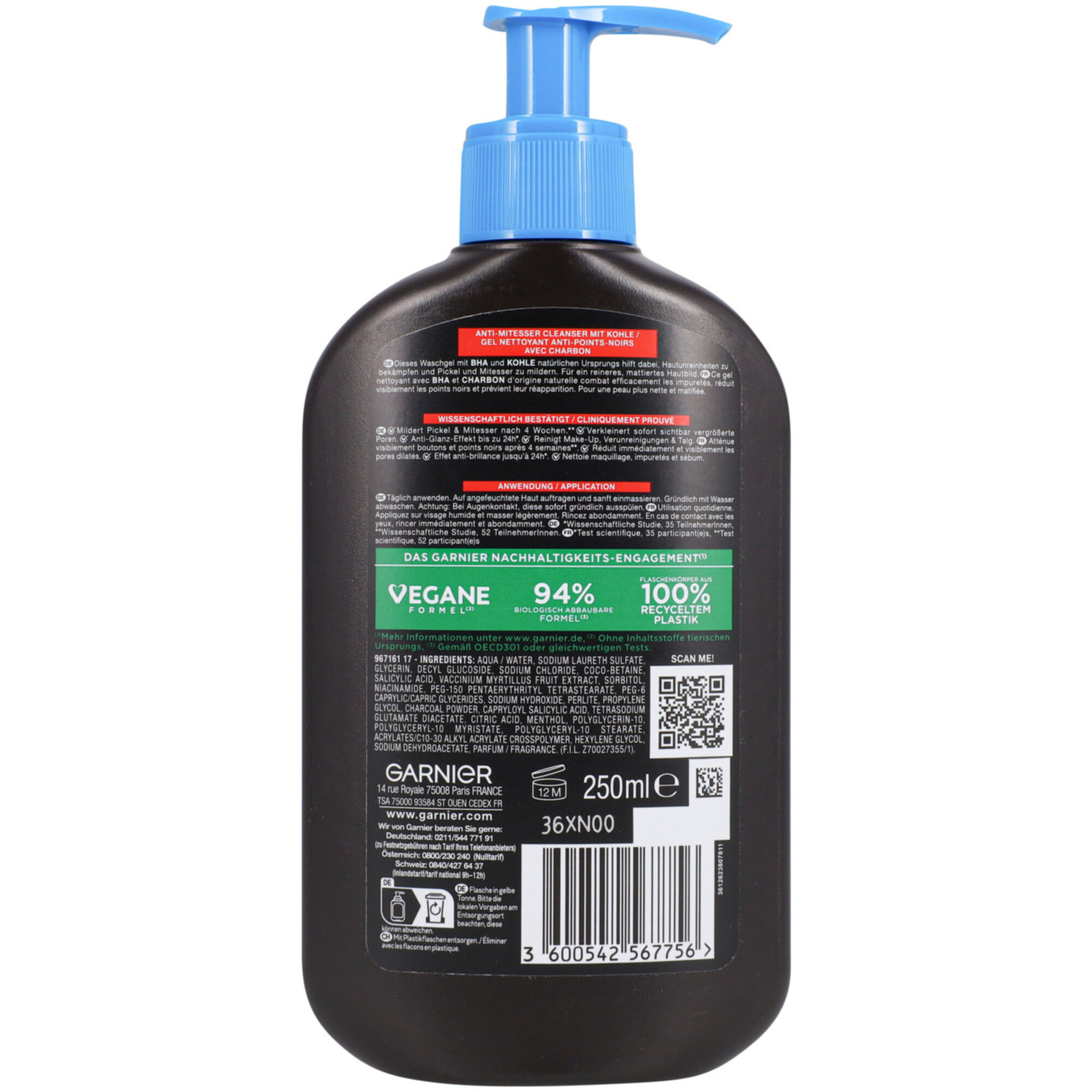 Garnier Hautklar Waschgel Carbon Cleanser Anti-Mitesser