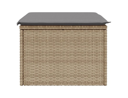VIDAXL - Pouf Tabouret de jardin avec coussin beige 55x55x37cm résine tres...