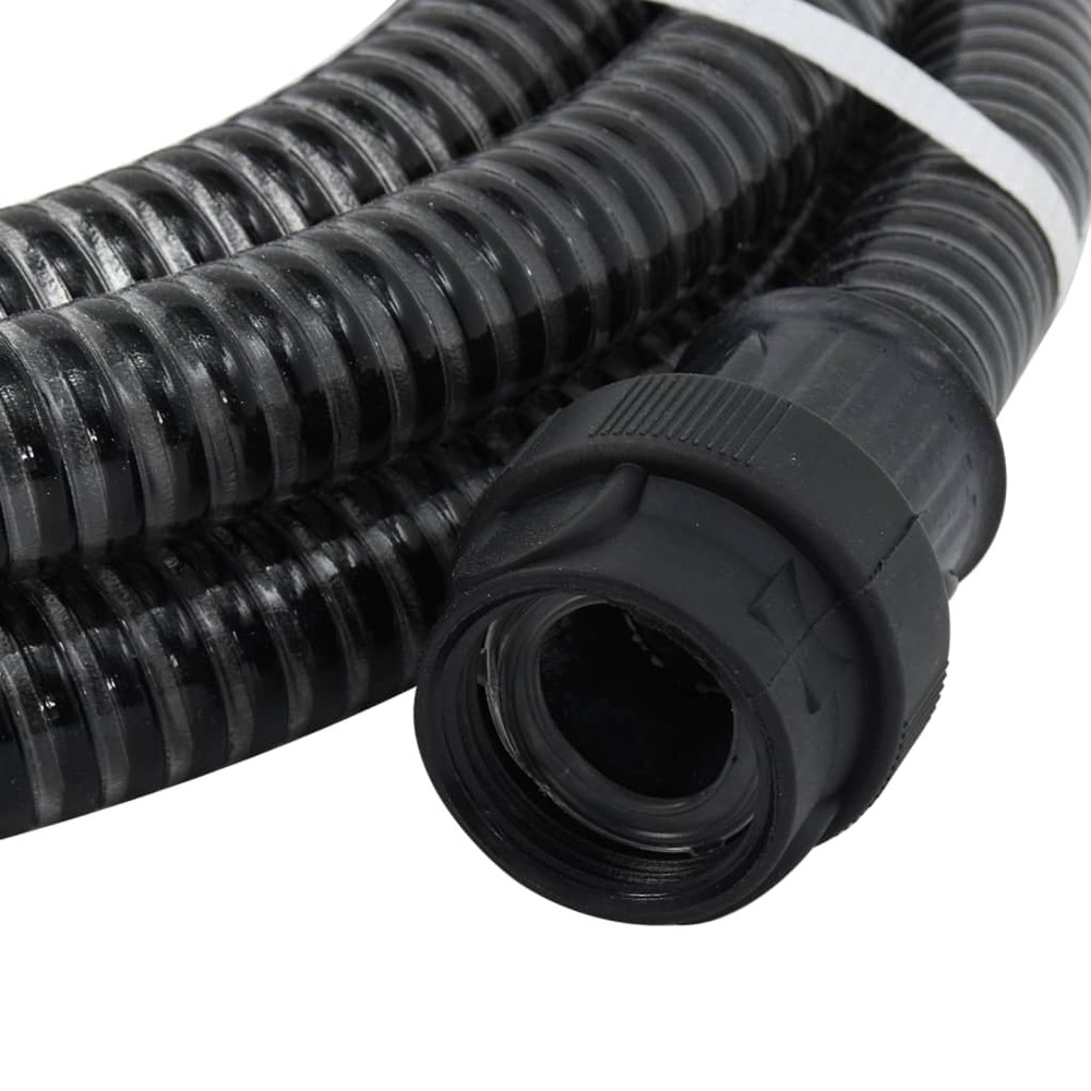 Tuyau d'aspiration avec raccords en pvc noir 1