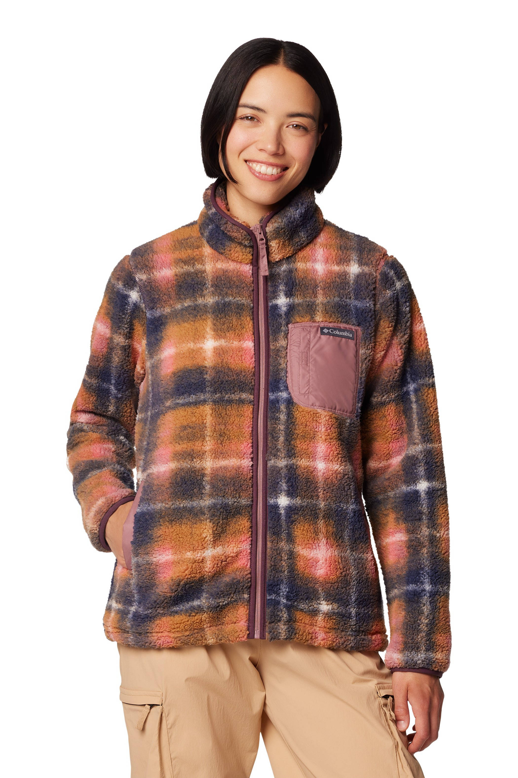 Columbia fleece vest West Bend II paars/oranje/roze