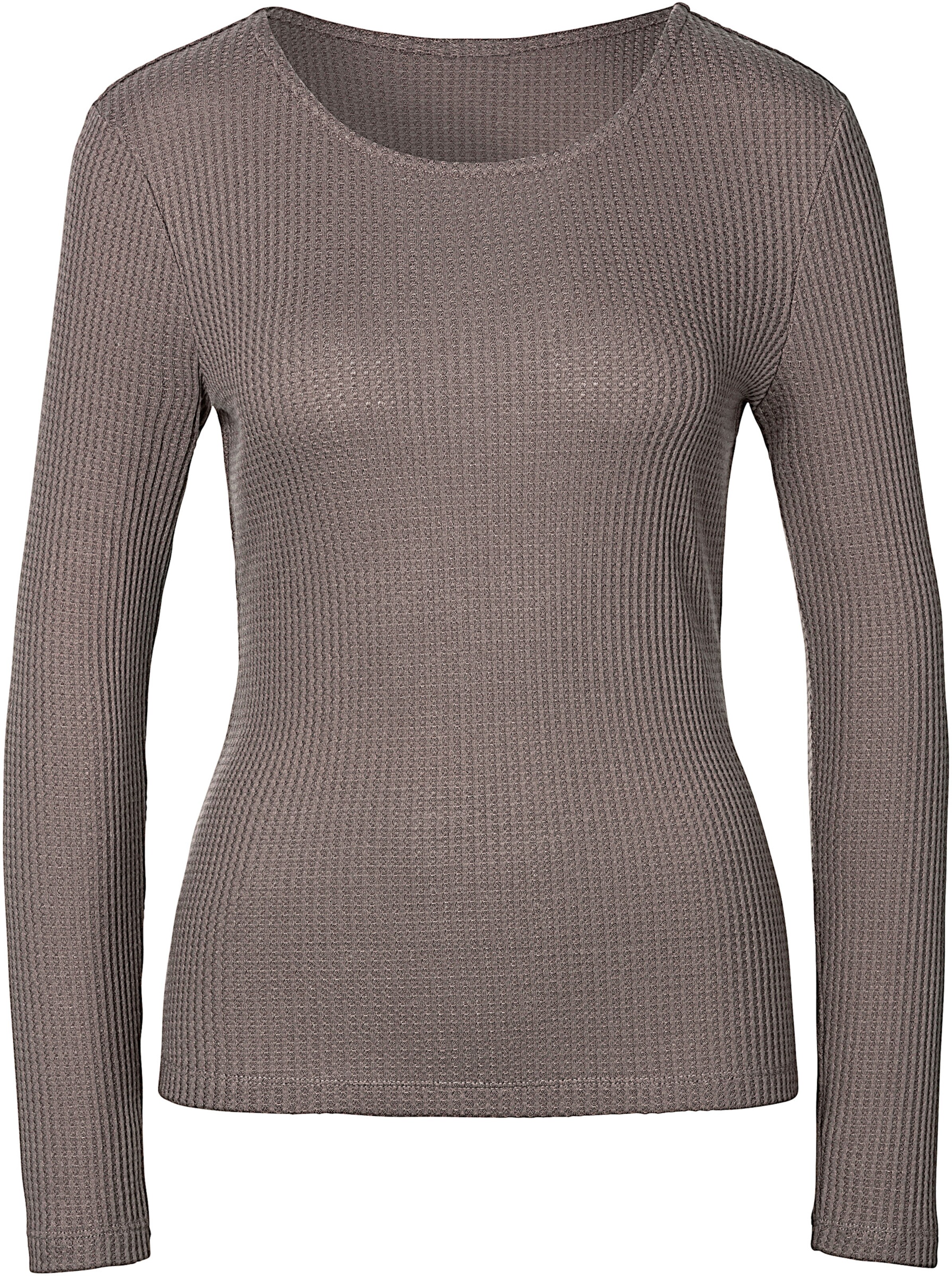 LASCANA Langarmshirt in mauve, taupe