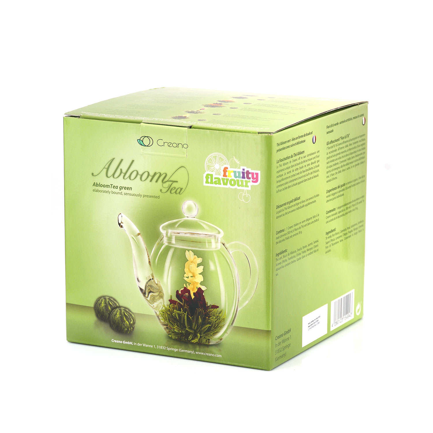 Coffret théière et 6 fleurs de thé vert