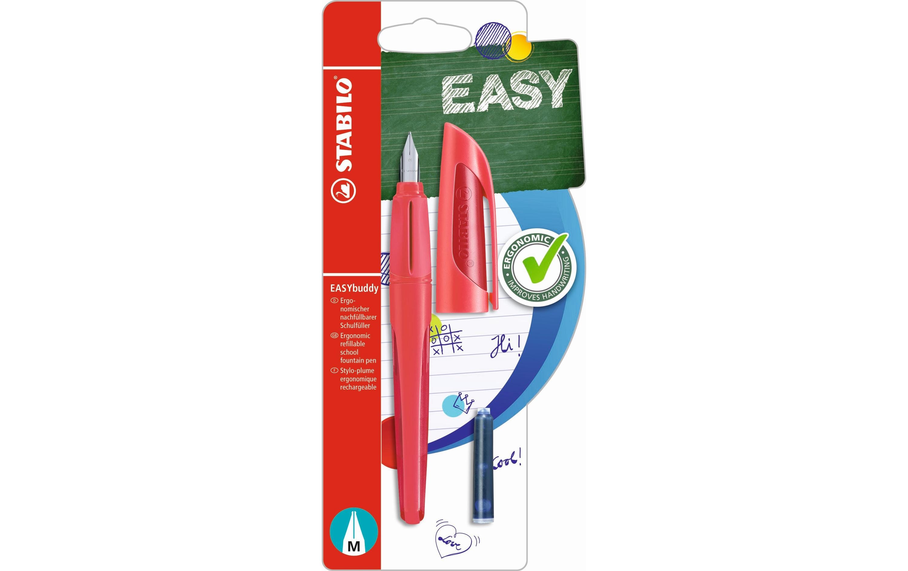 Füllfederhalter Easybuddy Medium (M), RotErgonomischer Schulfülli