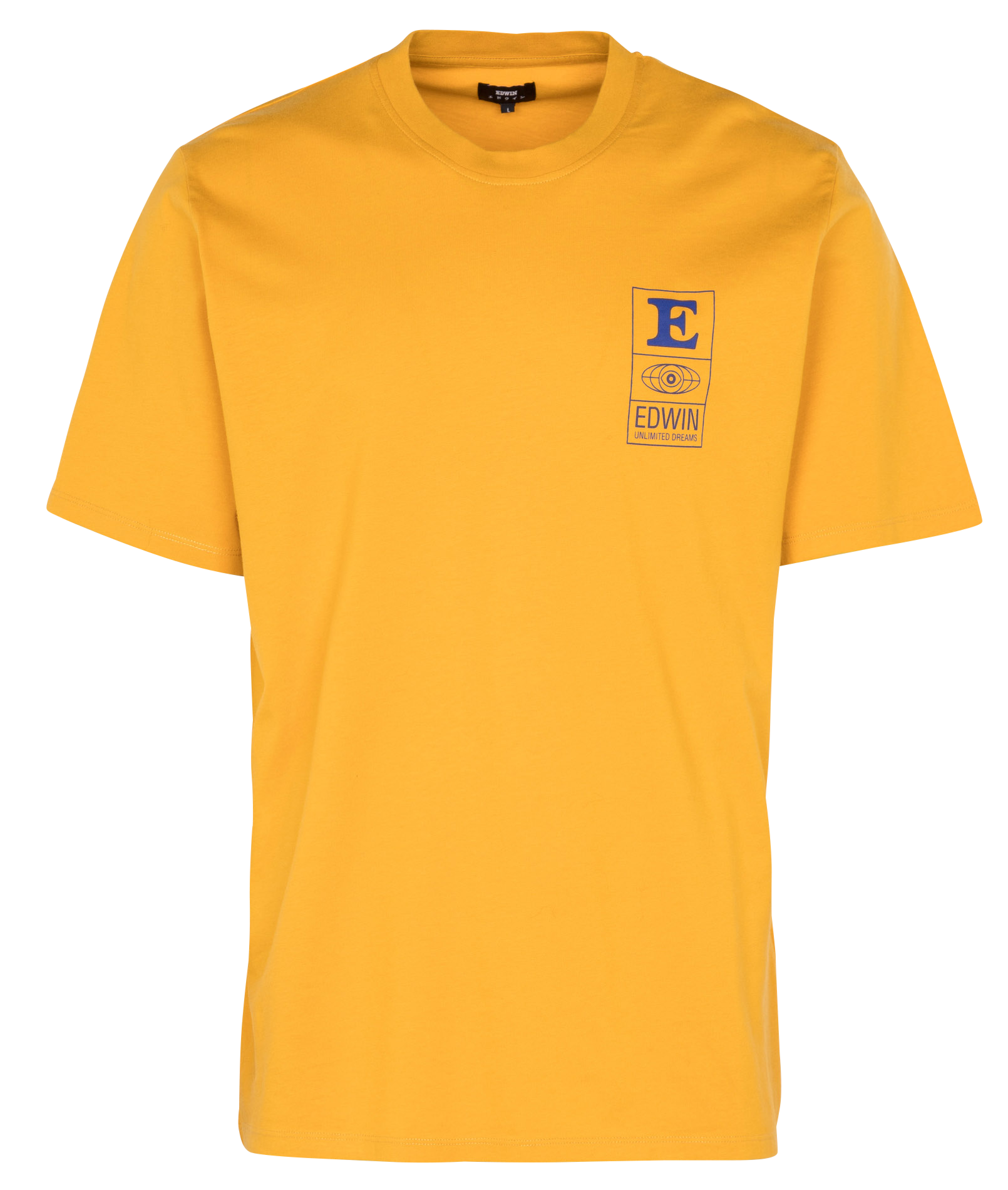 Tee-shirt col rond imprimé en coton| Jaune