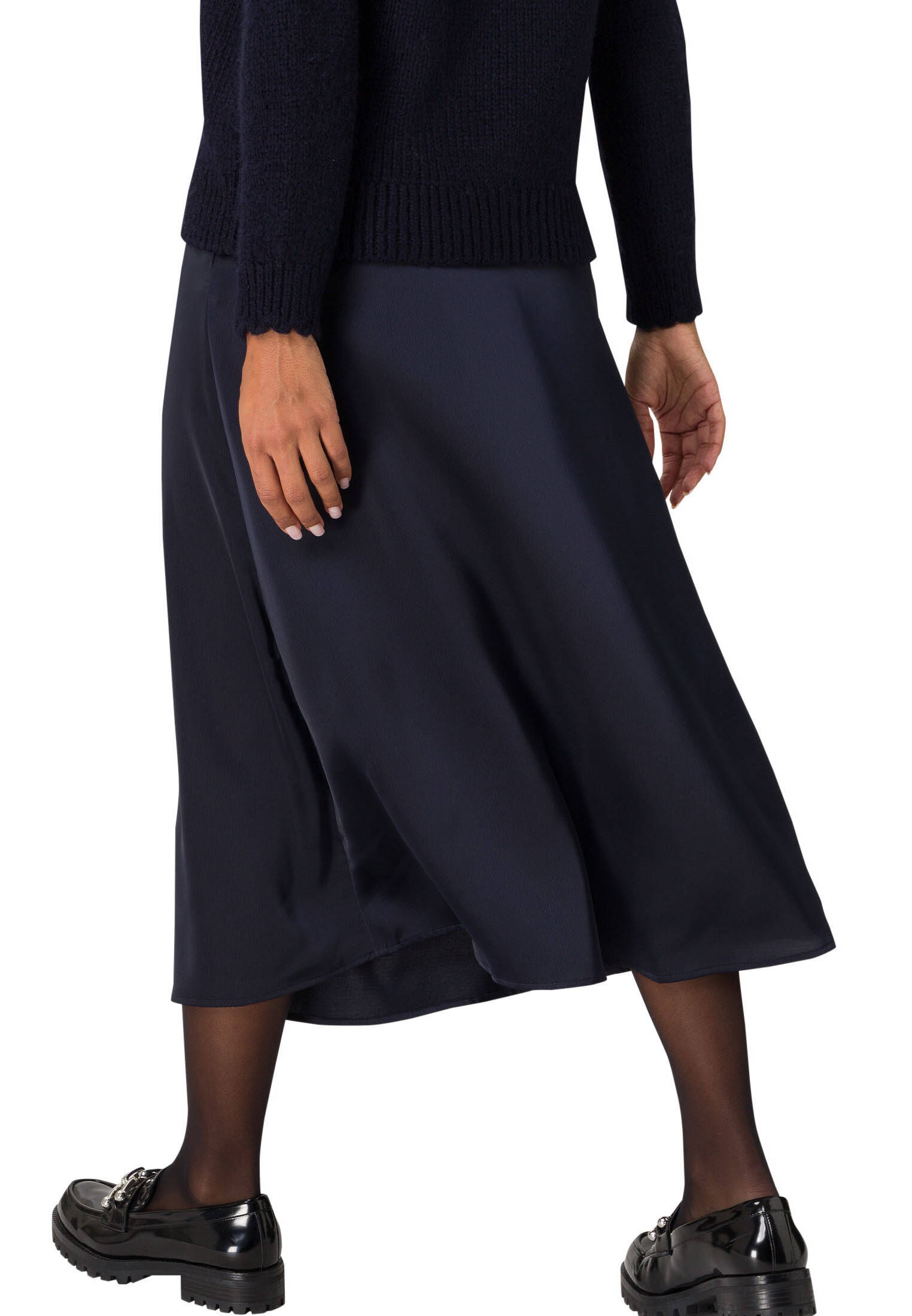 zero| Damen Midirock Satin