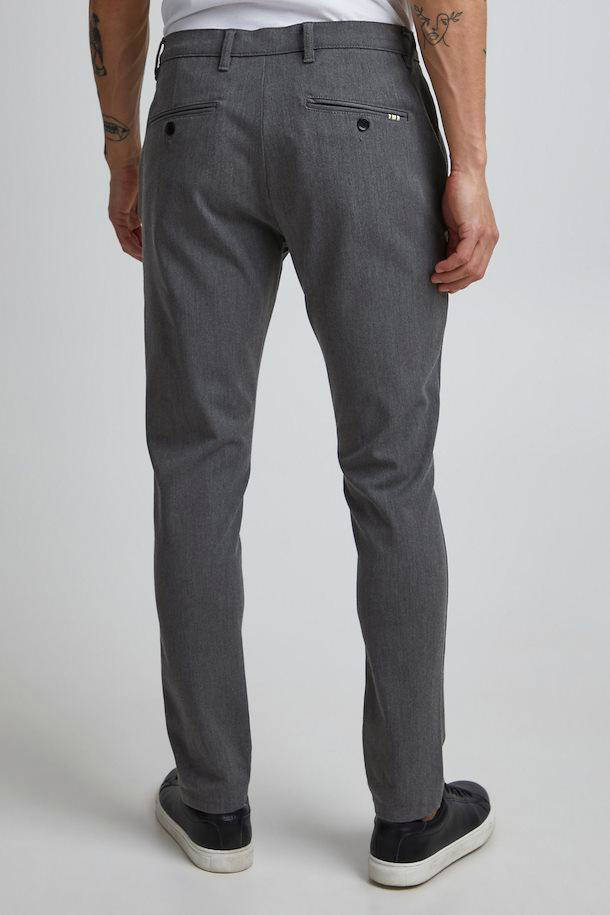 Solid slim fit pantalon Frederic med grey