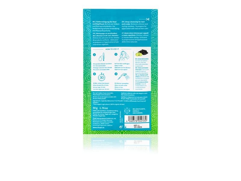 khadi Haarmaske Deep Charcoal Cleanse 50 g Vegane Maske gegen schädliche Umwelteinflüsse und befreit auf natürliche Weise von Silikon- und Stylingrückständen