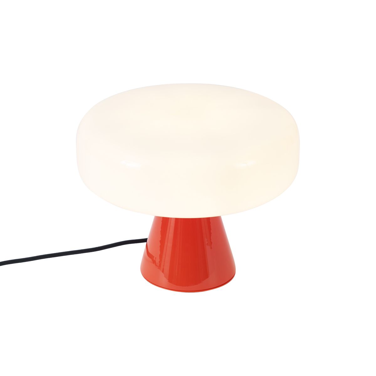 Retro tafellamp rood met wit - Knop
