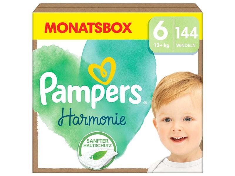 Pampers Windeln Harmonie Junior Grösse 6 Monatsbox 13  kg, 144 Stück