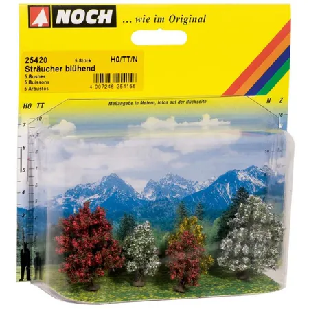 NOCH Sträucher, blühend, 5 Stück, 3-4 cm hoch