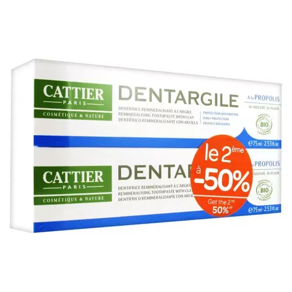 Cattier Dentargile Dentifrice Propolis Bio Lot de 2 x 75ml