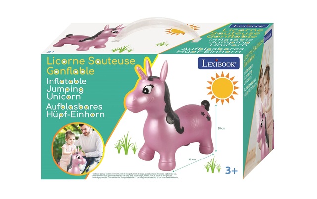 Lexibook® Hüpftier »Einhorn 50 cm« Schnell aufzublasen mit der mitgelieferten Handpumpe